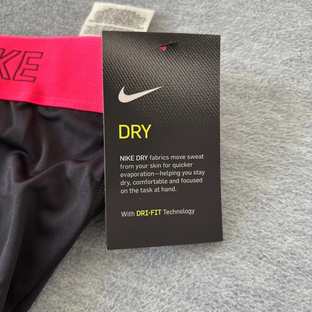 Nike Victory Baselayer Tight Fit Capri Leggings Black Pink Dri-FIT Training XL